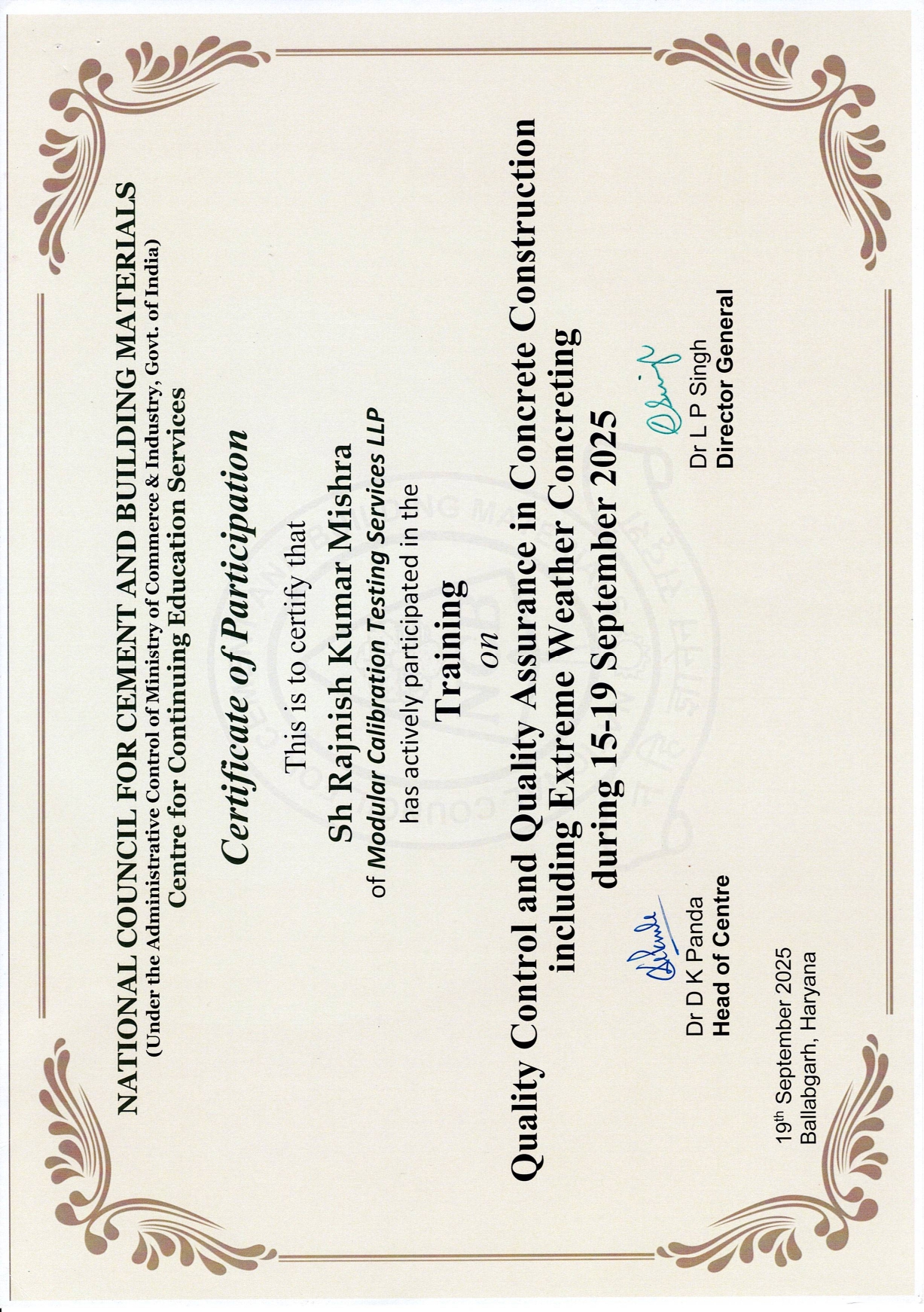 Rajnish Mishra Training Certificate – Page 4